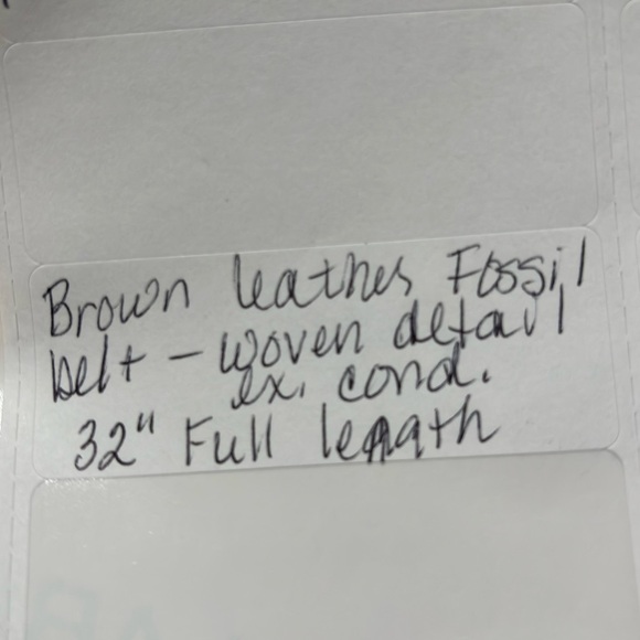 Fossil brown woven leather belt small - Picture 7 of 7